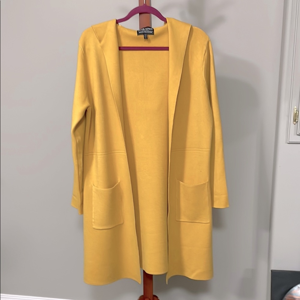 Frank Lyman Yellow Longline Hooded Cardigan